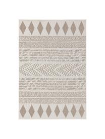 Tapis d'extérieur beige ethnique Nillo, Gris clair, taupe