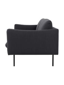 Sofa Moby (3-Sitzer) in Dunkelgrau mit Metall-Füssen, Bezug: Polyester Der hochwertige, Gestell: Massives Kiefernholz, FSC, Webstoff Dunkelgrau, B 220 x T 95 cm