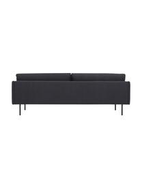 Sofa Moby (3-Sitzer) in Dunkelgrau mit Metall-Füßen, Bezug: Polyester Der hochwertige, Gestell: Massives Kiefernholz, FSC, Füße: Metall, pulverbeschichtet, Webstoff Dunkelgrau, B 220 x T 95 cm