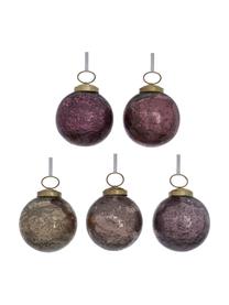 Set 5 palline di Natale Valogia, Ø 6 cm, Tonalità rosa, Ø 6 x Alt. 6 cm