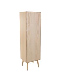 Wysoka komoda z drewna Cayetana, Korpus: płyta pilśniowa średniej , Nogi: drewno bambusowe, lakiero, Drewno naturalne, brązowy, S 37 x W 140 cm