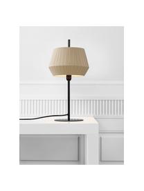 Lámpara de mesa Dicte, estilo clásico, Pantalla: tela, Cable: plástico, Beige, negro, Ø 21 x Al 43 cm