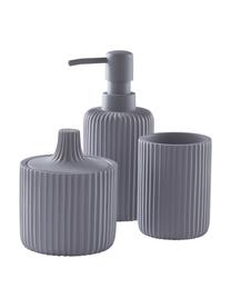 Accessoires de salle de bain Valerie, 3 élém., Plastique, Gris, Lot de différentes tailles