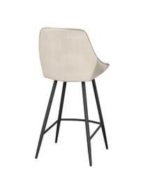 Tabouret de bar beige avec pieds en métal Sierra, Velours beige, larg. 47 x haut. 97 cm