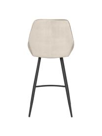 Sedia da bar in tessuto beige con gambe in metallo Sierra, Rivestimento: 100% poliestere (velluto), Struttura: legno certificato FSC, Gambe: metallo verniciato a polv, Velluto beige, Larg. 47 x Alt. 97 cm