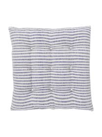 Coussin de chaise 40x40 réversible Lindsey, Bleu, blanc crème, larg. 40 x long. 40 cm