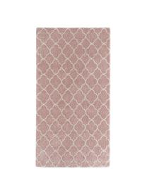 Tapis poils longs rose crème Grace, Vieux rose, crème