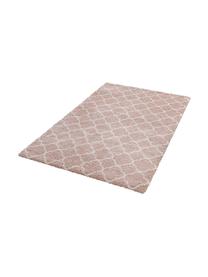 Hoogpolig vloerkleed Luna in roze/crèmekleur, Bovenzijde: 100% polypropyleen, Onderzijde: jute, Oudroze, crèmekleurig, B 80 x L 150 cm (maat XS)