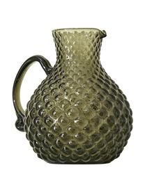 Karaf Marie met reliëfpatroon in groen, 1.2 L, Glas, Groen, Ø 16 x H 18 cm, 1.2 L