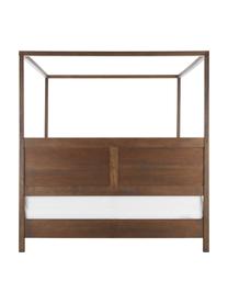 Houten hemelbed Retreat, Mangohout met teakhout-, mahoniehout, en mindihoutfineer, Bruintinten, 180 x 200 cm