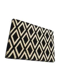 Deurmat Rhombi, Bovenzijde: kokosvezels, Onderzijde: kunststof (PVC), Zwart, beige, B 40 x L 60 cm
