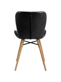 Kunstleren stoelen Batilda in zwart, 2 stuks, Bekleding: kunstleer (polyurethaan), Poten: eikenhout, geolied, Kunstleer zwart, B 47 x D 53 cm
