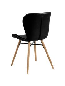 Čalouněná židle z imitace kůže Batilda, 2 ks, Černá, Š 47 cm, H 53 cm