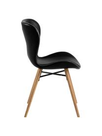 Chaise en cuir synthétique rembourrée Batilda, 2 pièces, Cuir synthétique noir, larg. 47 x prof. 53 cm