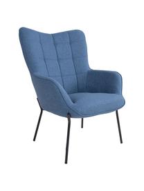 Sillón Claire, Tapizado: poliester, Estructura: madera de pino, Patas: acero, Azul, negro, An 79 x F 70 cm