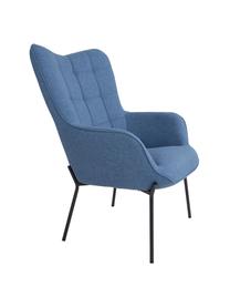 Sillón Claire, Tapizado: poliester, Estructura: madera de pino, Patas: acero, Azul, negro, An 79 x F 70 cm