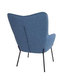 Sillón Claire, Tapizado: poliester, Estructura: madera de pino, Patas: acero, Azul, negro, An 79 x F 70 cm