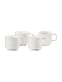 Espressokopjes met patroon Lara, 4-delig, Keramiek, Gebroken wit, Ø 6 x H 6 cm, 120 ml