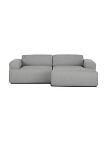 Ecksofa Melva (3-Sitzer) in Grau, Bezug: Polyester Der hochwertige, Gestell: Massives Kiefernholz, Spa, Füße: Kiefernholz Die Füße befi, Webstoff Grau, B 240 x T 144 cm