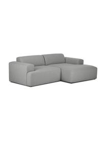 Sofa narożna Melva (3-osobowa), Tapicerka: poliester Dzięki tkaninie, Nogi: lite drewno bukowe, lakie, Szary, S 240 x G 144 cm