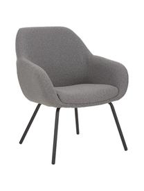 Fauteuil cocktail gris Jana, Peluche gris