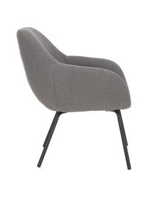 Fauteuil cocktail gris Jana, Peluche gris