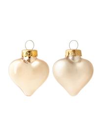 Set palline di Natale a forma di cuore Evergreen 12 pz, Crema, Larg. 4 x Alt. 5 cm