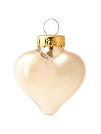 Set palline di Natale a forma di cuore Evergreen 12 pz, Crema, Larg. 4 x Alt. 5 cm