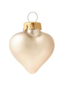 Set palline di Natale a forma di cuore Evergreen 12 pz, Crema, Larg. 4 x Alt. 5 cm