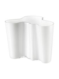 Kleine Design-Vase Alvar Aalto, Glas, Weiß, H 16 cm