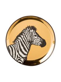 Posavasos de diseño Animalia, 4 uds., Porcelana, Dorado, negro, blanco, Ø 10 cm