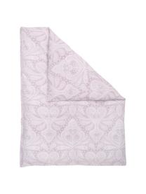 Funda nórdica de algodón ecológico tejido renfrocé Manon, Llavanda, blanco, estampado, Cama 90 cm (155 x 220 cm)