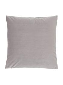 Housse de coussin en velours Lola, Velours (100 % polyester), Gris clair, larg. 40 x long. 40 cm