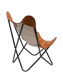 Leren fauteuil Winny, Frame: staal, gepoedercoat, Leer bruin, B 70 x D 75 cm