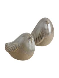 Objet déco oiseau Jolly, 2 élém., Grès cérame, émaillé, Brun, larg. 7 x haut. 10 cm