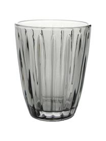 Verre à eau avec embossage décoratif Zefir, 4 pièces, Gris