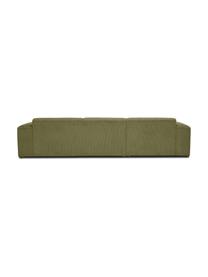 Cord-Ecksofa Melva (4-Sitzer), Bezug: Cord (92% Polyester, 8% P, Gestell: Massives Kiefernholz, FSC, Cord Olivgrün, B 319 x T 196 cm, Eckteil links