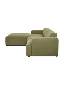 Cord-Ecksofa Melva (4-Sitzer), Bezug: Cord (92% Polyester, 8% P, Gestell: Massives Kiefernholz, FSC, Cord Olivgrün, B 319 x T 196 cm, Eckteil links