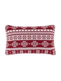 Housse de coussin rectangulaire réversible Noël Besina, Pourpre, blanc crème