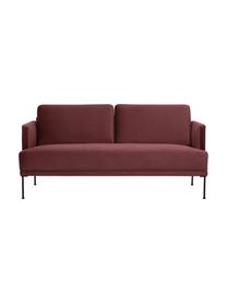 Sofa z aksamitu z metalowymi nogami Fluente (2-osobowa), Tapicerka: aksamit (wysokiej jakości, Nogi: metal malowany proszkowo, Aksamitny rdzawoczerwony, S 166 x G 85 cm