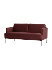 Sofa z aksamitu z metalowymi nogami Fluente (2-osobowa), Tapicerka: aksamit (wysokiej jakości, Nogi: metal malowany proszkowo, Aksamitny rdzawoczerwony, S 166 x G 85 cm