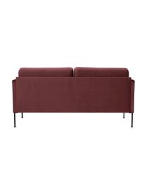 Samt-Sofa Fluente (2-Sitzer) in Rostrot mit Metall-Füssen, Bezug: Samt (Hochwertiger Polyes, Gestell: Massives Kiefernholz, Samt Rostrot, B 166 x T 85 cm