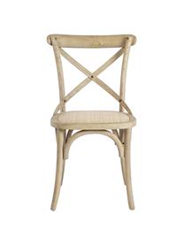 Silla de madera Cross, estilo rústico, Asiento: ratán, Estructura: madera de olmo, lacado tr, Marrón, An 42 x F 46 cm