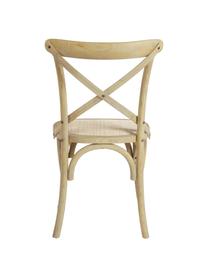 Krzesło z drewna Cross, Stelaż: drewno wiązowe, jasno lak, Brązowy, S 42 x G 46 cm