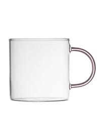 Tazas de vidrio Viola, 4 uds., Vidrio, Transparente, multicolor, Ø 8 x Al 8 cm