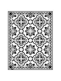 Tapis antidérapant intérieur extérieur en vinyle Elena, Vinyle, recyclable, Noir, blanc, gris, larg. 65 x long. 85 cm