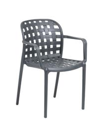 Stapelbare Gartenstühle Isa aus Kunststoff, 2 Stück, Kunststoff, Dunkelgrau, B 58 x T 58 cm