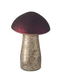 Champignon décoratif Putu, 3 élém., Couleur argentée avec finition antiquaire, rose foncé