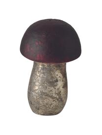 Champignon décoratif Putu, 3 élém., Couleur argentée avec finition antiquaire, rose foncé