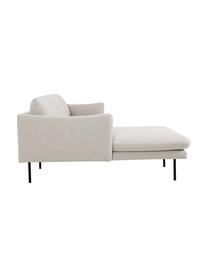 Sofa narożna Moby, Tapicerka: poliester Dzięki tkaninie, Tapicerka: pianka na zawieszeniu spr, Stelaż: lite drewno sosnowe z cer, Nogi: metal malowany proszkowo, Tkanina w odcieniu złamanej bieli, S 280 x G 160 cm, lewostronna